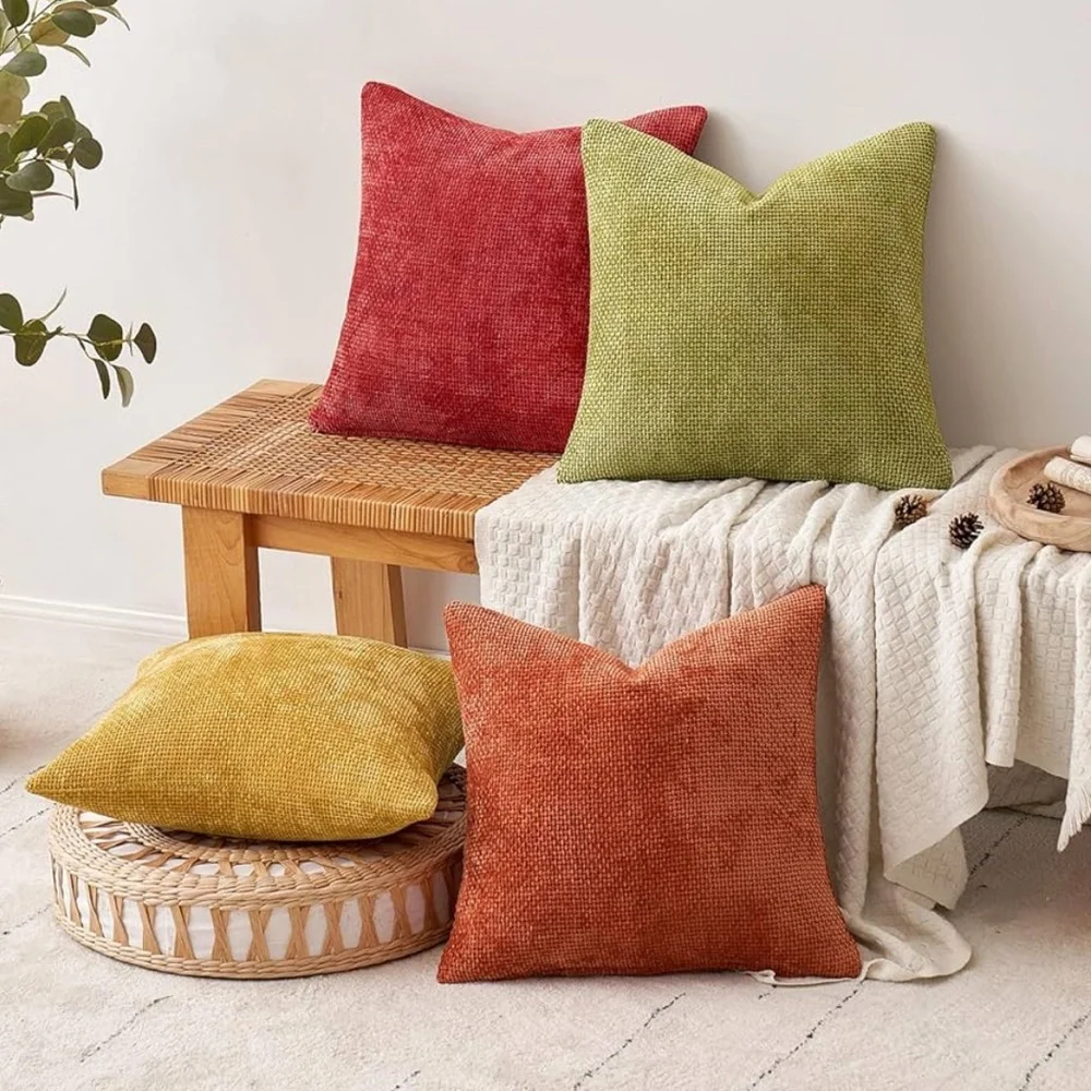 MIULEE Pack of 4 Fall Pillow Covers Soft Decorative